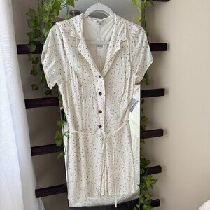 American Eagle White Patterned Button up Romper // Medium